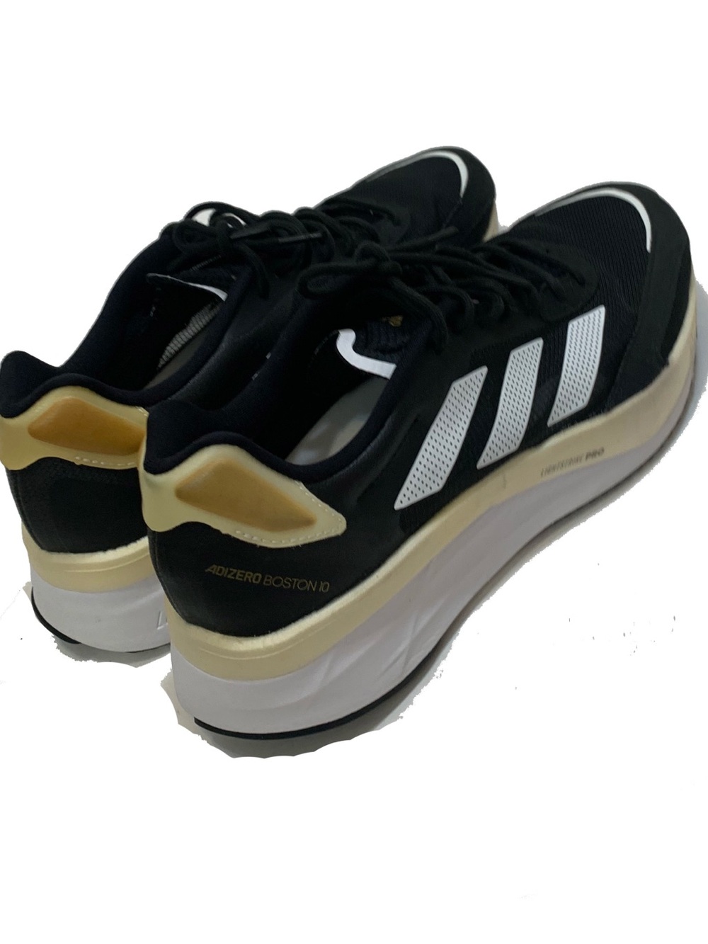 adidas Adizero Boston 10 Black White Cream Men's Running Shoes